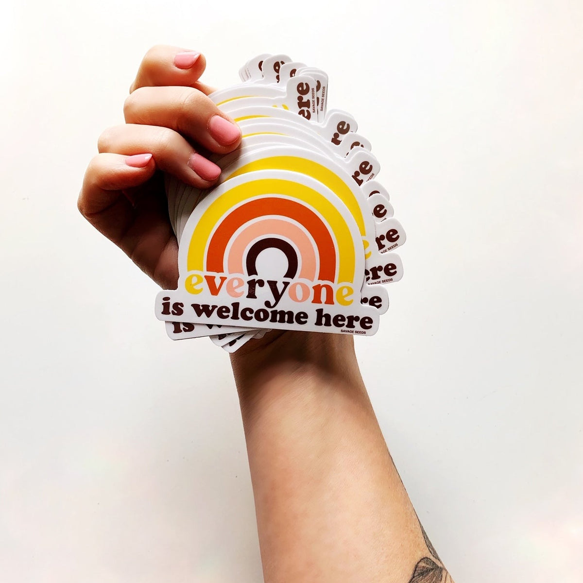 EVERYONE IS WELCOME HERE - Die Cut Vinyl Stickers – Savage Seeds Inc.