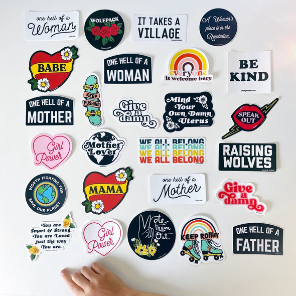 ONE HELL OF A MOTHER (Script Font) - Die Cut Vinyl Stickers