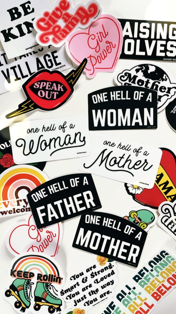ONE HELL OF A MOTHER (Script Font) - Die Cut Vinyl Stickers