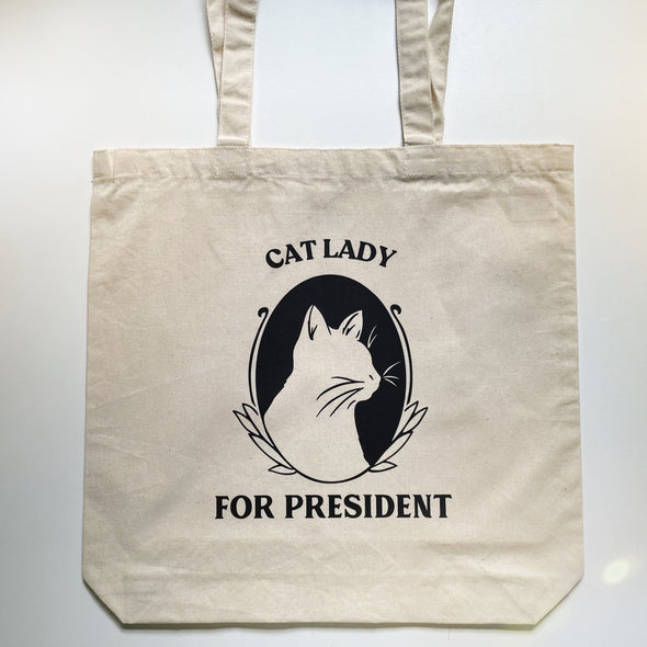 CAT LADY FOR PRESIDENT - Canvas Tote Bags