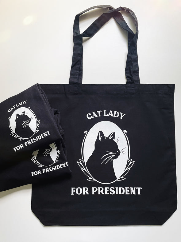 CAT LADY FOR PRESIDENT - Canvas Tote Bags