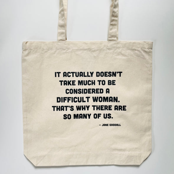 DIFFICULT WOMAN - Canvas Tote Bags