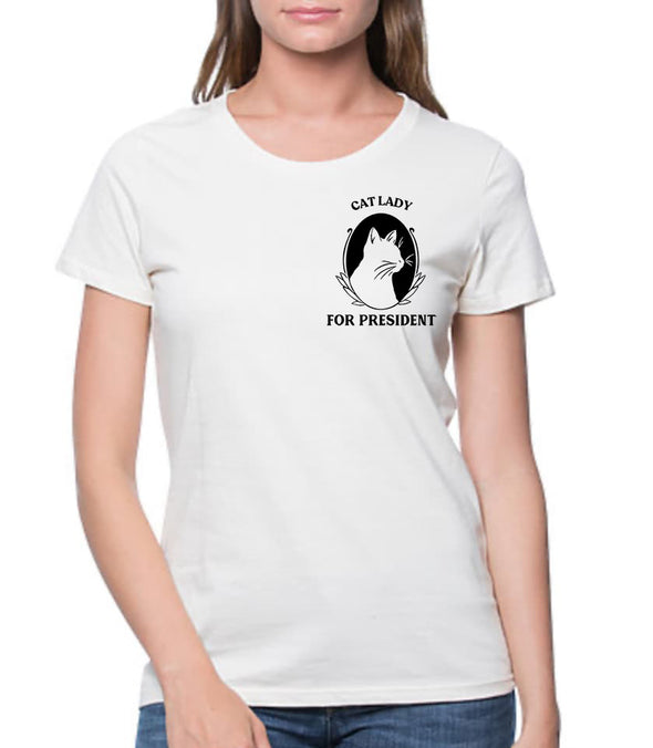 CAT LADY FOR PRESIDENT - WOMEN'S - POCKET PRINT