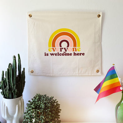 EVERYONE IS WELCOME HERE - CANVAS BANNER