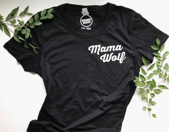 MAMA WOLF - WOMEN'S - POCKET PRINT